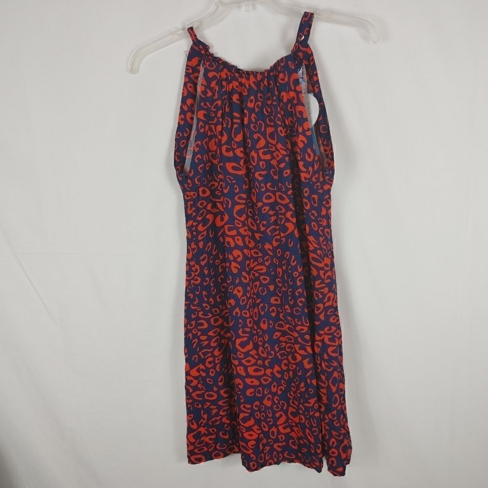 Escapada Living Alice Dress In Navy And Orange Che